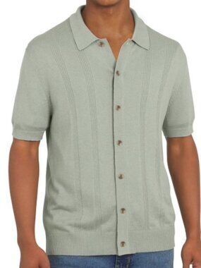 DKNY Men's Button Front Sweater In Green